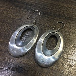STERLING SILVER OXIDIZED OVALS EARRINGS